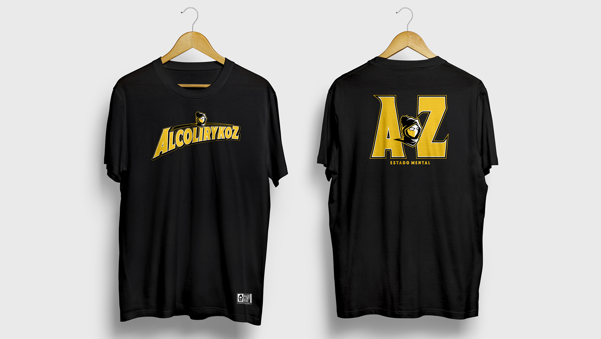 Camiseta Alcolirykoz Negra amarillo